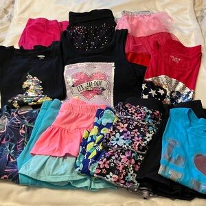 Girls 7/8 Summer Bundle Shorts, Skirts, dress, & Ts